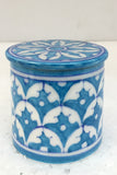 Ram Gopal Blue Pottery Handcrafted 'Round accessory box ' Blue Box