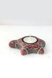 Ram Gopal Blue Pottery Handcrafted "T-Candles" Brown Turtel Candle Stand  (Set Of 2)-27
