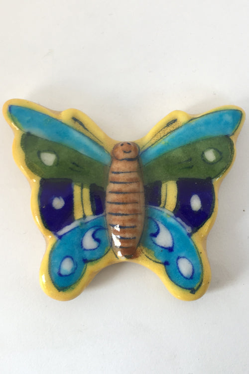Ram Gopal Blue Pottery Handcrafted 'Fridge magnet ' Colourful Butterfly ( Set of 2)-31
