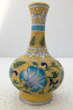 Ram Gopal Blue Pottery Handcrafted 'Surahai Vase" Yellow Flower Vase-D