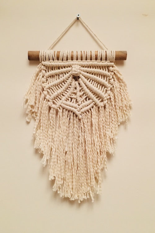 Rays Of Hope White Handcrafted Small Macrame Wall Hanging Online
