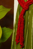 Indianyards Set Of 2 Premium Cotton Macrame Curtain Tie Backs| Cherry Red