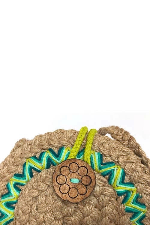 Dhaaga Handcrafts-Round Mini Natural Aztec sling bag