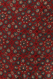 Red Ajrakh Handblock Print Modal Tissue Pallu Saree | Jabbar Khatri