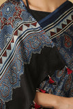 Blue Ajrakh Handblock Printed Modal Saree | Jabbar Khatri