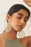 Whe Handmade Golden Round Crochet Earring
