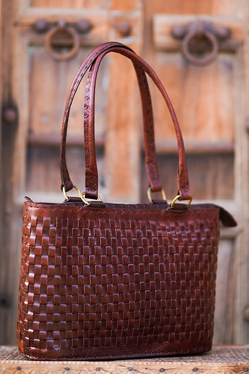 Jawaja Leather Handrcrafted Small Shopping Bag