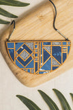 Whebyabira Printed Fabric And MDF Maze Necklace