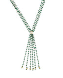 Whe Green Dyed Semi-precious Quartz Stone Lariat Necklace
