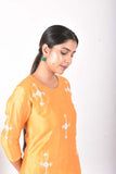 Urmul Champa Hand Embroidered Mustard Chanderi Kurta For Women Online