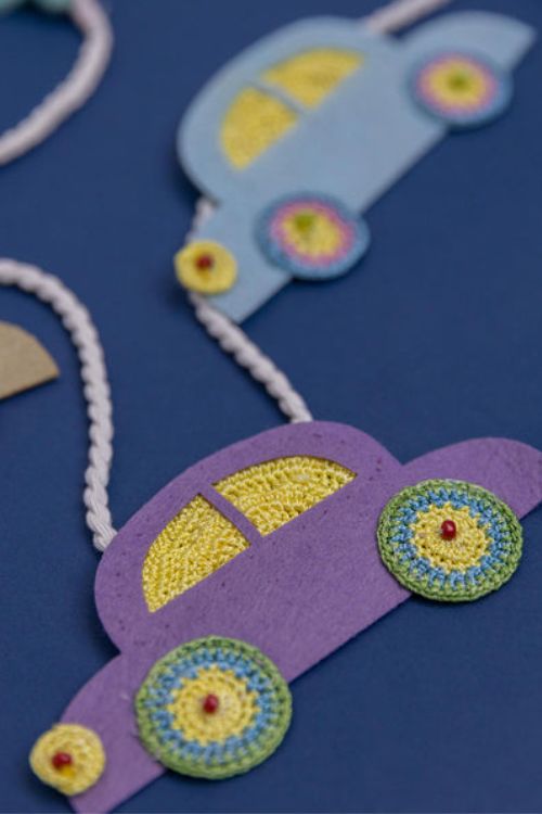 Samoolam Handmade Kids Room Decor Bunting ~ Cars