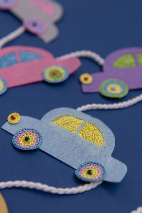 Samoolam Handmade Kids Room Decor Bunting ~ Cars