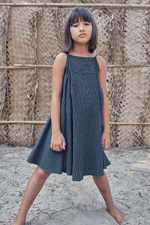 Okhai 'Dawn' Chevron Pure Cotton Sleeveless Kids Dress