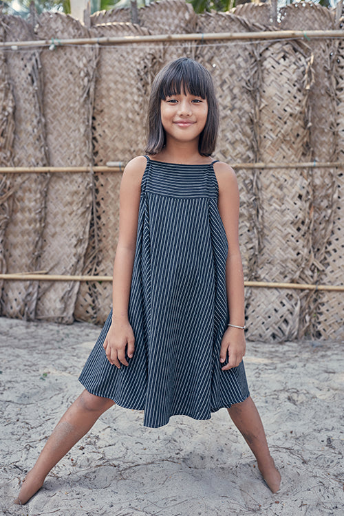 Okhai 'Dawn' Chevron Pure Cotton Sleeveless Kids Dress