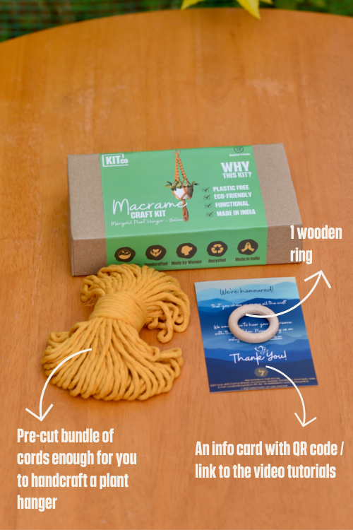 Macrame DIY Craft Kit | Plant Hanger | Marigold Yellow