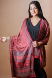 Pure Silk Bagh Printed Stole - Red Patterns