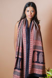 Pure Silk Bagh Printed Stole - Black Angle