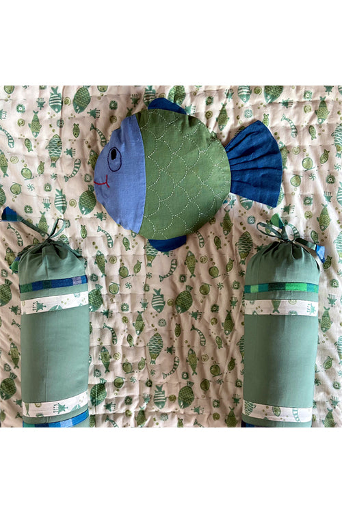 Whitewater Kids Organic Newborn Koi Giftset - Blanket, Mustard Seed Pillow And Bolsters