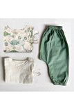 Whitewater Kids Unisex Organic Koi Bag - Koi Mint and White Angrakha with Mint Pants
