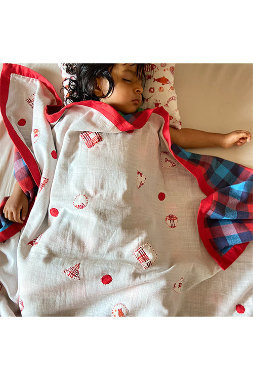 Whitewater Kids Organic Gift Set - Koi Dohar With Kapok Pillow