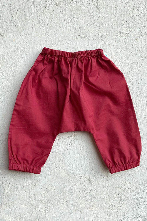 Whitewater Kids Unisex Organic Koi Red Jhabla With Red Pants