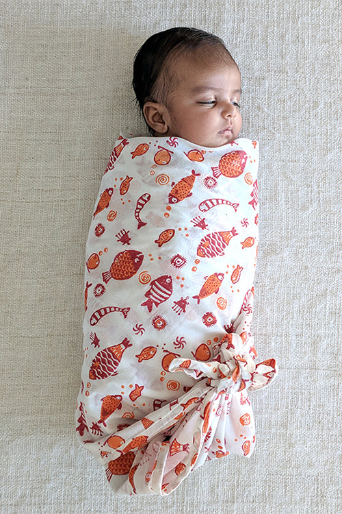 Whitewater Kids Organic Koi Red Swaddle