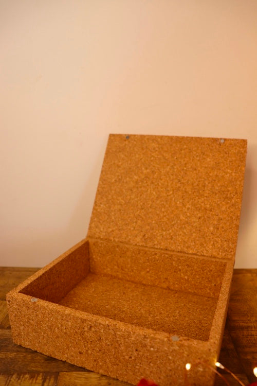Kirgiti's Hamper Box With Cork Bark And Rectangular Diya Stand