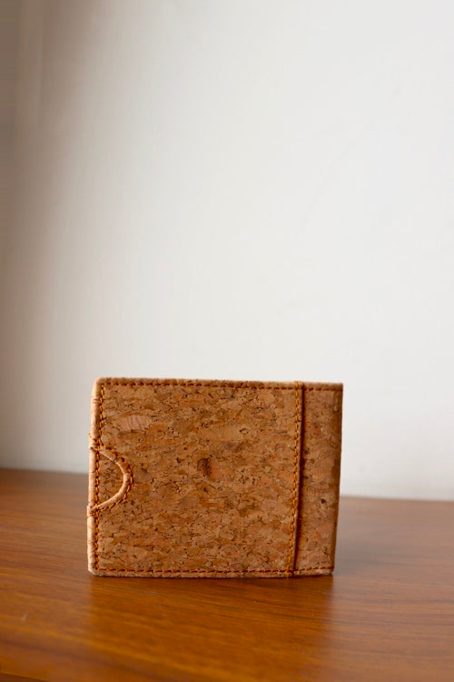 'Kirgiti's Black Ikat And Natural Cork Card Holder