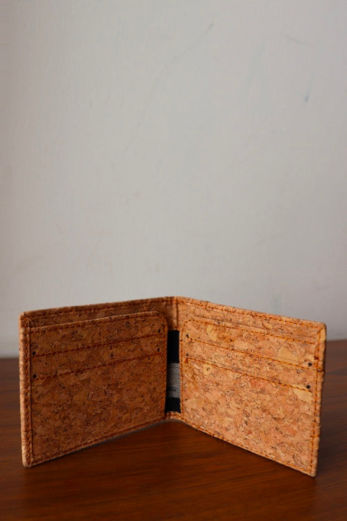 'Kirgiti's Black Ikat And Natural Cork Card Holder