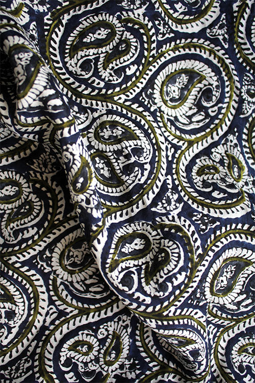 Creative Bee 'KERI' Azo Free Dye Block Print Silk Fabric (0.5 Meter)