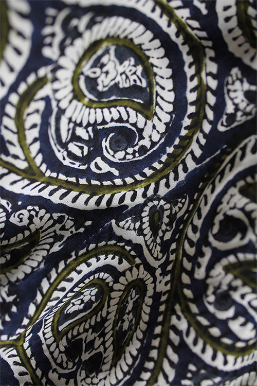 Creative Bee 'KERI' Azo Free Dye Block Print Silk Fabric (0.5 Meter)