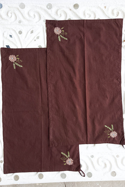 Okhai 'Al Dente' Pure Cotton Hand Embroidered Kitchen Towels