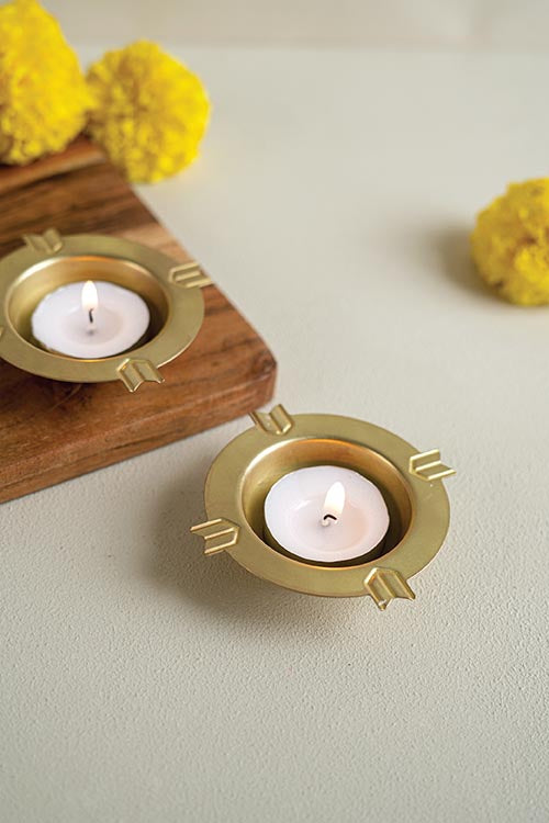 Studio Coppre Kolam Diwali Tealight - Set of 2