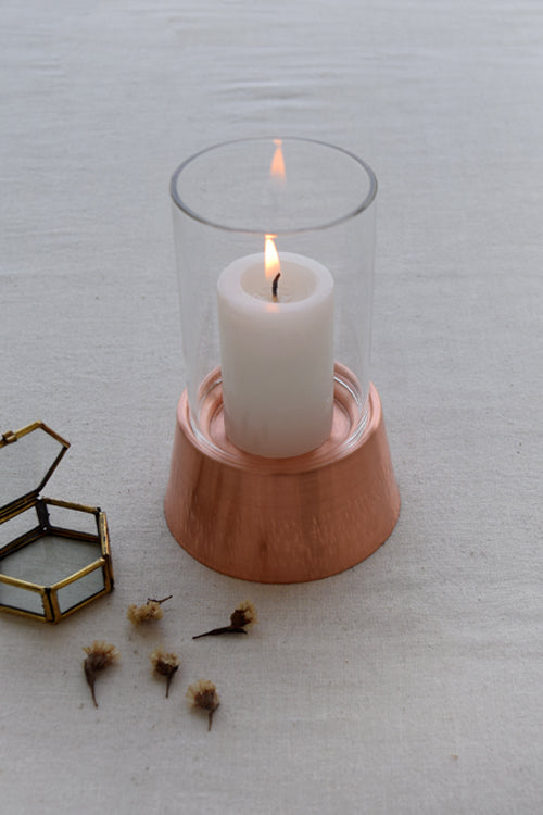 Studio Coppre Birch Hurricane Lamp Copper