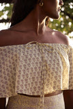 Daffodil Dream Cotton Hand Block Printed Summer Top & Skirt Set Online