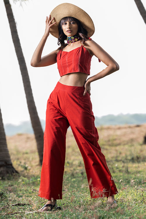 Okhai 'Flame' Pure Cotton Co-ord Pant Set