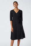 Okhai Amara Cotton Handloom Black Wrap Dress For Women Online