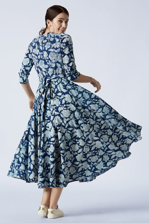 Okhai 'Natura' Cotton Hand Block Printed Dress