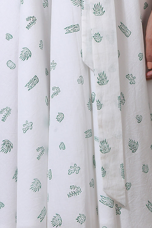Okhai 'Cacti Garden' Hand Block Printed Pure Cotton Dress | Rescue