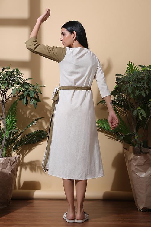 Okhai ‘Natural’ Hand Embroidered Pure Cotton Dress | Rescue