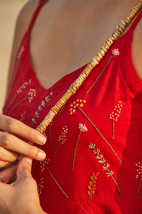 Okhai 'Lover' Hand Embroidered Pure Cotton Dress