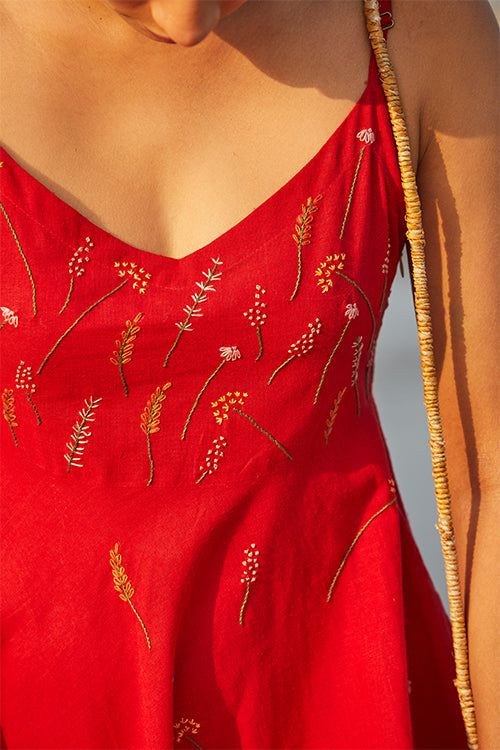 Okhai 'Lover' Hand Embroidered Pure Cotton Dress
