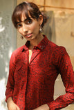 Okhai Red Pepper Pure Cotton Ajrakh Shirt Dress Online