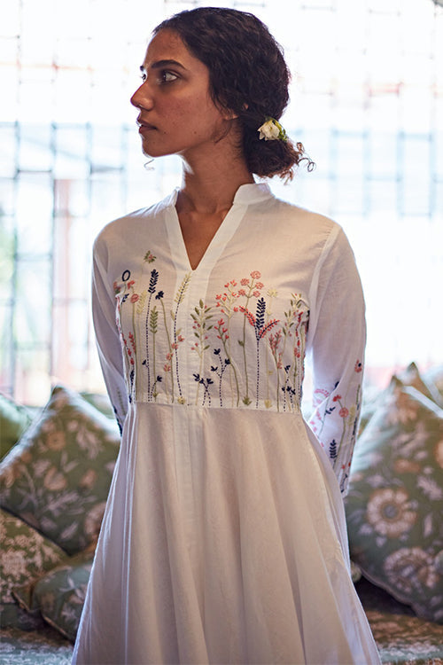 Okhai 'Fairytale' Hand Embroidered Pure Cotton Dress | Rescue