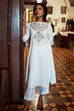 Purity White Embroidered Cotton A Line Kurta For Women Online