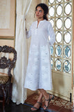 Okhai Ivory Tusk Hand Embroidered Mirror Work White Pure Cotton Dress