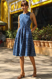 Okhai 'Equinox' Pure Cotton Indigo Sleeveless Cross-Back Dress | Rescue