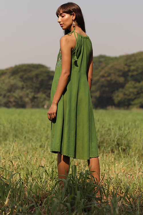 Okhai 'Savanna' Hand Embroidered Pure Cotton Dress