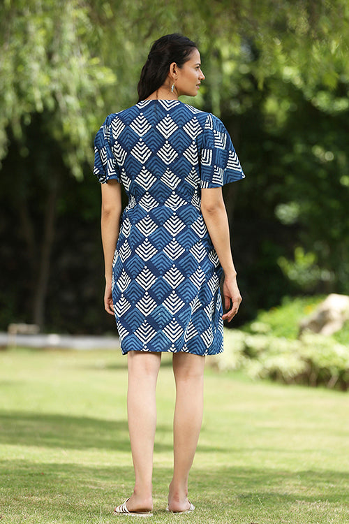 Okhai 'Blue Ice' Pure Cotton Indigo Dress