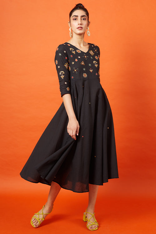 Okhai 'Queenlike' Kutch Embroidered Flare Dress